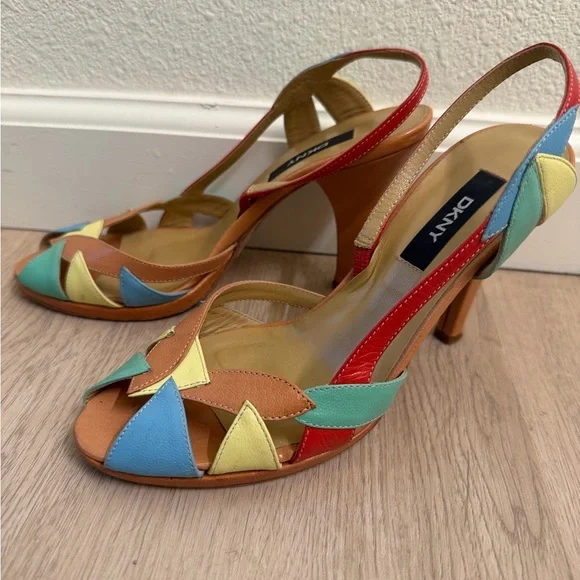 DKNY Colorful Strappy Heels - Picture 4 of 7